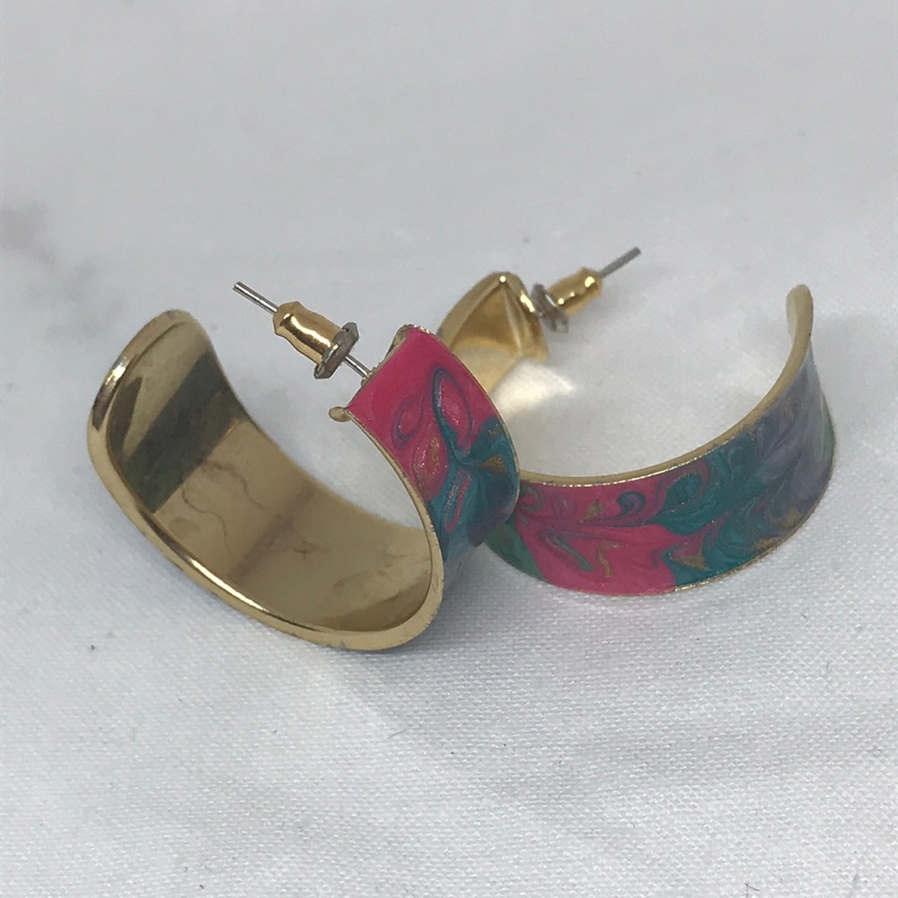 Beautiful blue and pink earrings